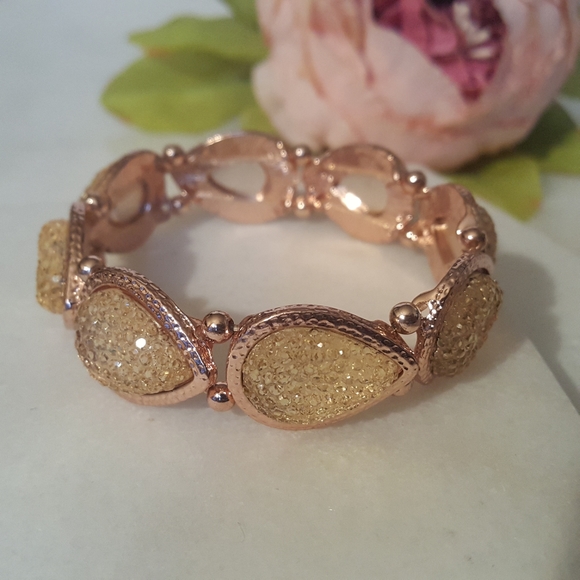 Copper & Lemon Gumdrop Druzy Bracelet - Picture 2 of 7